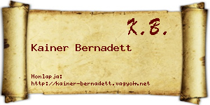 Kainer Bernadett névjegykártya