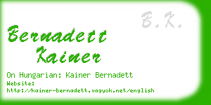 bernadett kainer business card